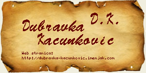 Dubravka Kačunković vizit kartica